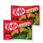 Two packs of Japanese Kit Kat: Green Tea Double Layer, by Nestle Japan, elegantly displayed against a white background. thumbnail 1
