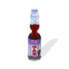 A bottle of Shirakiku Ramune Soda: Grape on a white background.