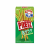 A bright green package adorned with images of crisp, savory pretzel sticks and a prominent red logo, emphasizing the fresh, salad-inspired taste. Brand: Bokksu Market; Product: Glico Pretz Sticks: Salad. Brand: Bokksu Market; Product: Glico Pretz Sticks: Salad.