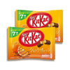 Two Nestle Japan Japanese Kit Kat: Chocolate Orange (2-Pack) packages, featuring Japanese text, combine the rich taste of chocolate with zesty citrus flavors.