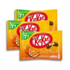 Three packs of Nestle Japan's Japanese Kit Kat: Chocolate Orange, each featuring an orange and chocolate image on the front, highlighting their unique packaging style.