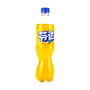 A transparent plastic bottle filled with pineapple soda, evoking a tropical refreshment, featuring a blue and white label with Chinese text and an image of pineapple slices. Brand: Sugoi Mart Retail; Product: Coca Cola Fanta: Pineapple. thumbnail 1