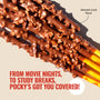 A close-up of Glico Pocky chocolate-covered biscuit sticks with crushed almonds, alongside text promoting the Glico Pocky: Variety Pack (6-Pack) for any occasion. thumbnail 4