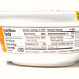Close-up of a nutrition facts label on a Hikari Menraku Ramen Bowl: Tokyo Style "Soup-less" Ramen Rich Soysauce container showing calorie information and nutrient breakdown. thumbnail 2