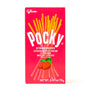 A box of Glico Pocky: Strawberry sticks on a white background. thumbnail 1