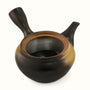 A Brown Bankoyaki Kyusu Teapot with a yellow handle, made by MTC. thumbnail 2