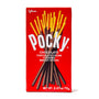A box of Glico Pocky: Chocolate, Japanese snack biscuit sticks dipped in chocolate cream, against a white background. thumbnail 1
