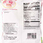 The back of a bag of Kasugai Frutia Peach Gummy on a white background. thumbnail 3