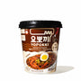 A cup of Yopokki Rabokki Ramen and Tteokbokki Rice Cake Cup: Jjajang Black Bean Paste on a white background. thumbnail 1