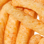 A close up image of a pile of Calbee Shrimp Chips: Hot Garlic. thumbnail 2