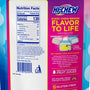 A nutrition label next to a Morinaga Hi-Chew Large Stand Bag: Fantasy Mix candy package highlighting ingredients and gluten-free status. thumbnail 3