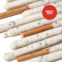 Close-up of Glico Pocky: Variety Pack (6-Pack) by Glico, showing biscuit sticks coated in cookies and cream with one plain stick. A red circle label reads &quot;Cookies &amp; Cream. thumbnail 6