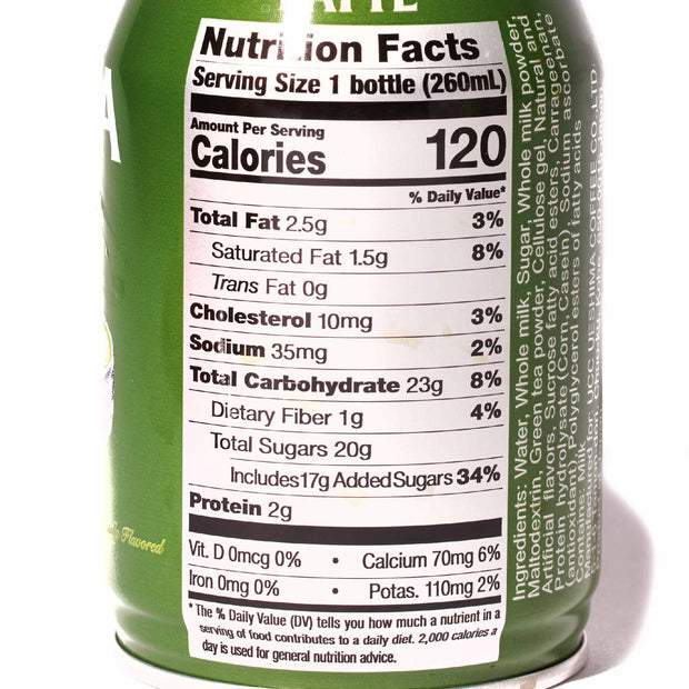 A close up of a can of UCC Matcha Latte.