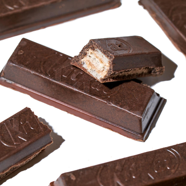 Japanese Kit Kat: Dark Chocolate bars with a bite taken out of them by Nestle Japan.