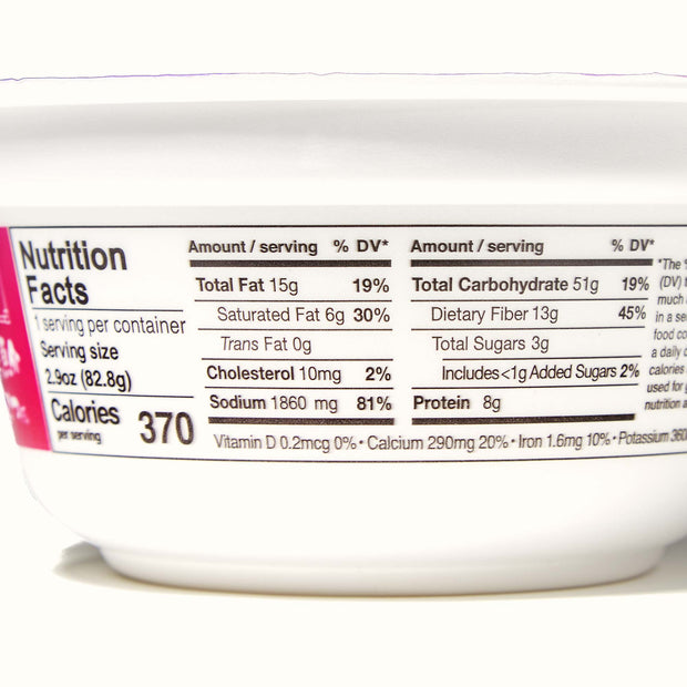 A bowl of Hikari Menraku Ramen Bowl: Seafood Tonkotsu with a label on it.