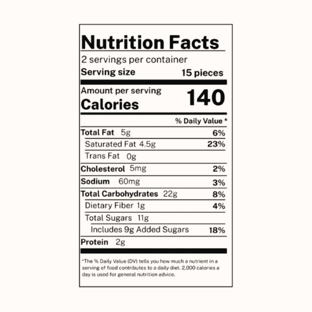 A nutrition label on a white background, Glico Pocky: Matcha Green Tea.